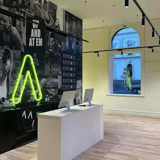 Custom Neon&reg; brand art sign for a local branch of @upstate_studios