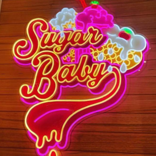 UV printed Custom Neon® logo @sugarbabyhyperdome