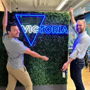 Custom Neon® logo sign made for the @victoriagovernment offices in San Francisco