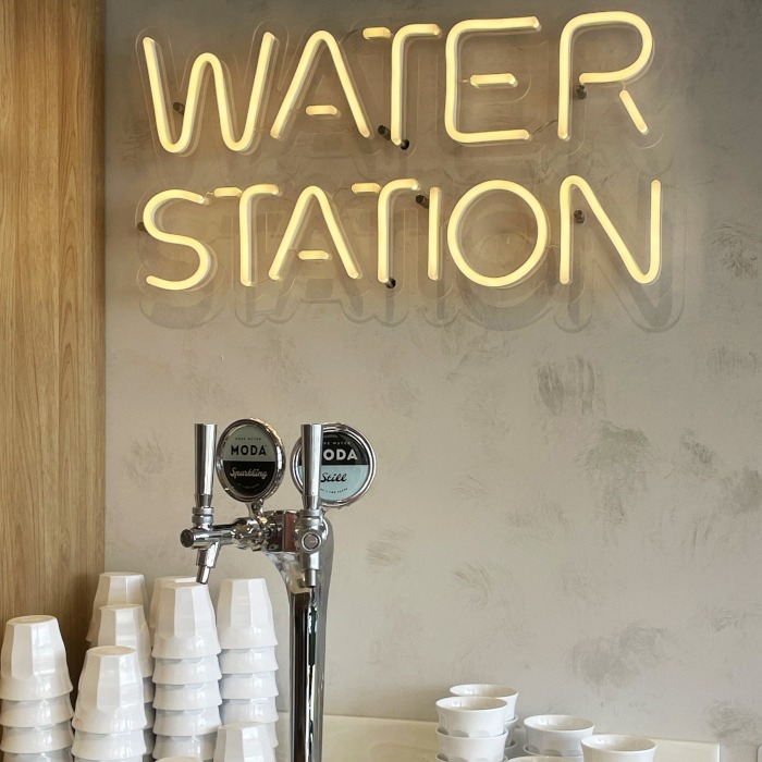 Water Station Custom Neon&reg; wayfinding sign at the Currambine WA @iloveyochi store