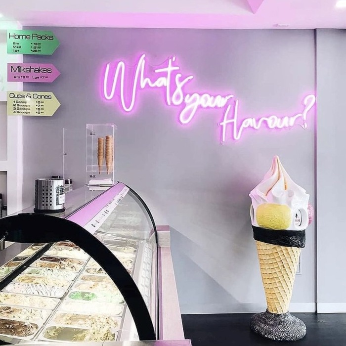What's Your Flavour pink Custom Neon® wall sign for @48flavoursofficial