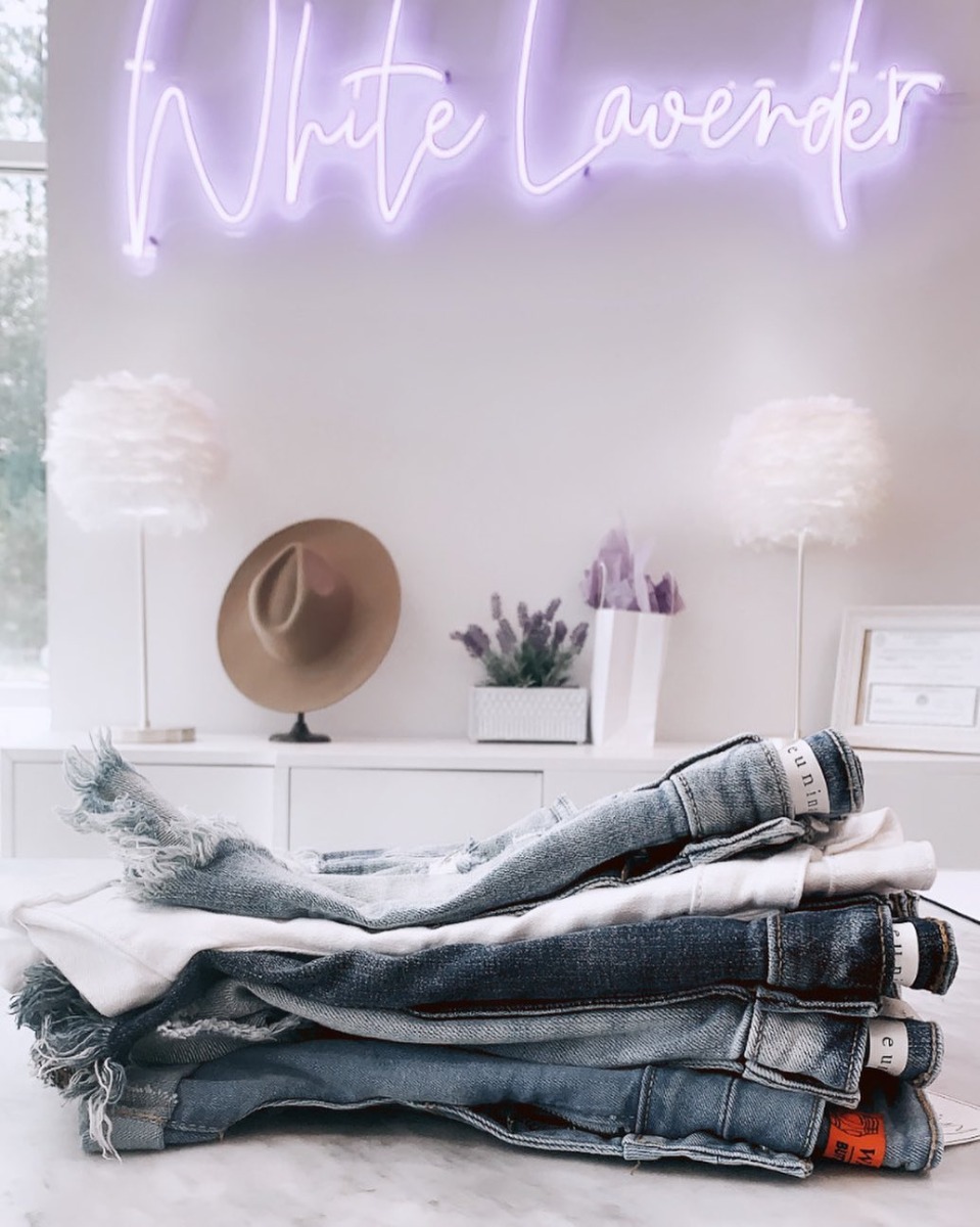 Custom Neon® boutique name sign @white_lavender_boutique