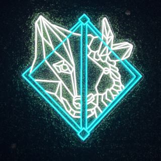 Custom Neon® white and blue logo @woolworththeatre @thetwistedwool