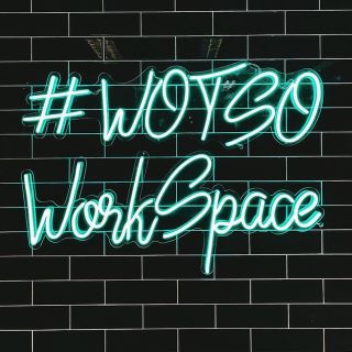 Custom Neon® mint green hashtag logo @wotso.northsymonston