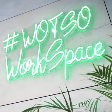 Mint green hashtag sign by Custom Neon® for @wotso.hobart