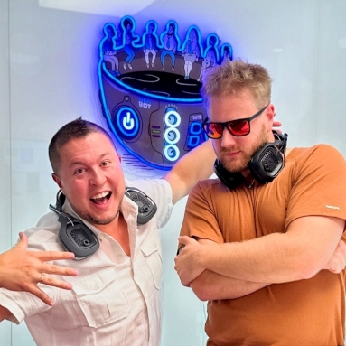 Custom Neon® logo for the You Don't Need This Podcast studio