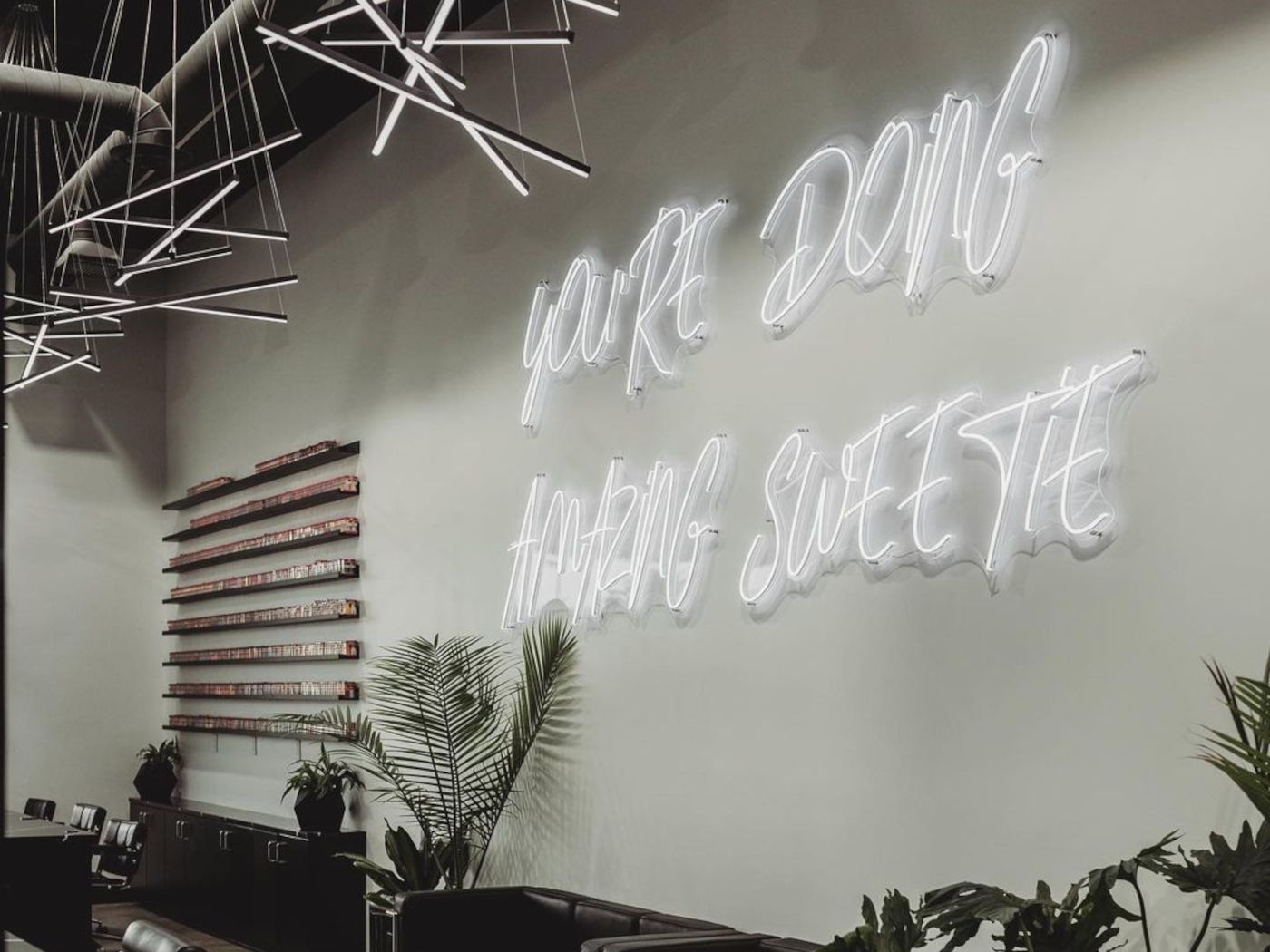 Custom Neon® white sign @josephmccormickhair @josephthesalon